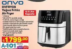 ONVO YAĞSIZ FRİTÖZ AİRFRYER ONVO YAĞSIZ FRİTÖZ AİRFRYER